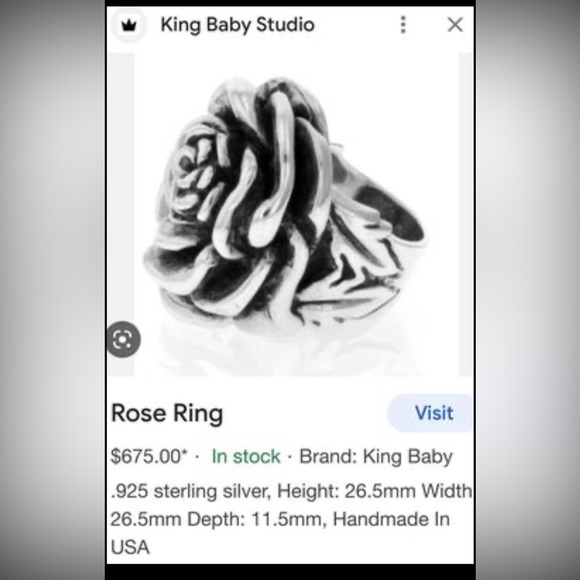 King Baby rose ring - Picture 2 of 4